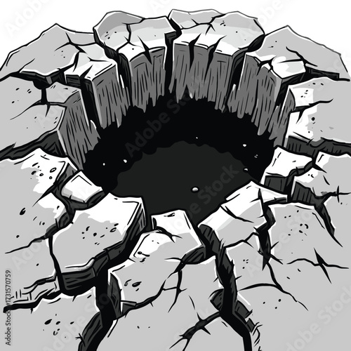 crack earth texture 3d vector, crack texture ,crack hole on ground 3d