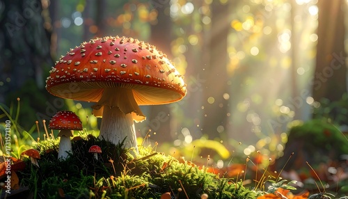 Forest mushroom glow