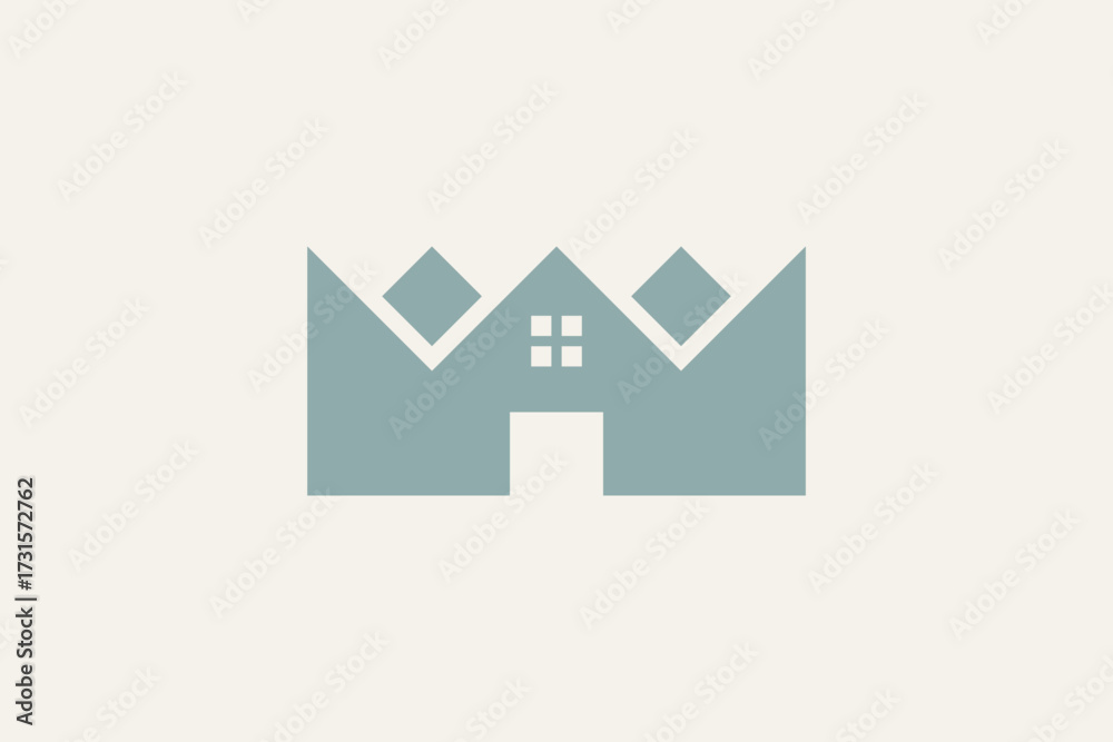 Fototapeta premium Symetric crown and home logo