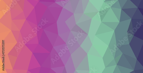 Abstract Polygonal Background With Gradient Of Orange Pink Purple Green And Blue Colors