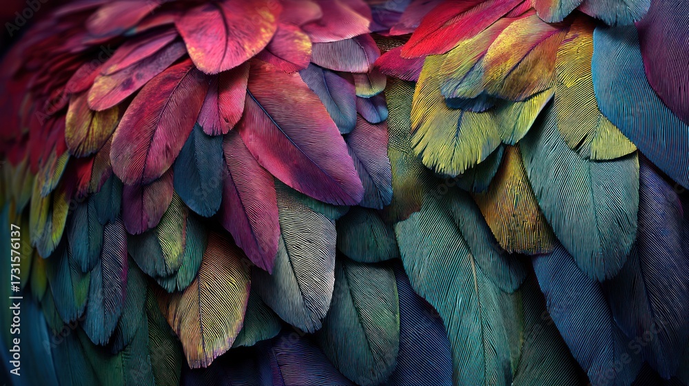 Obraz premium Colorful bird feathers texture