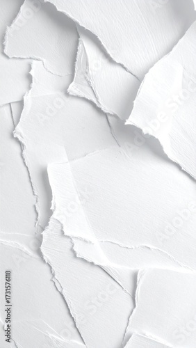 Abstract textured background of white torn paper