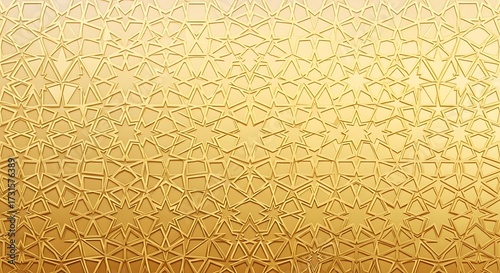 Ornamental golden star pattern background creating a luxurious and regal feel with intricate geometric designs