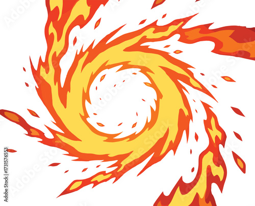 circular blazing flame fire eksplosion vector, fire eksplosion anime effect 