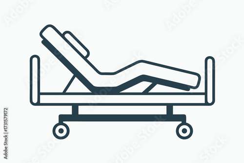 Simple Hospital Bed Icon Depicting Patient Comfort and Care
