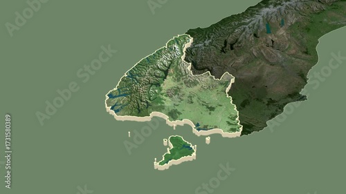 Southland region, New Zealand, extruded. 