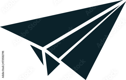 Black and white origami arrow vector illustration