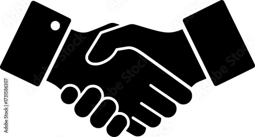 Handshake Silhouette Vector Symbol of Partnership, Agreement, and Business Deal.
