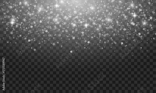 Cascading white sparkles move like magic in a dreamlike wave. Subtle glimmers add depth and warmth. Use for elegant holiday backgrounds.
