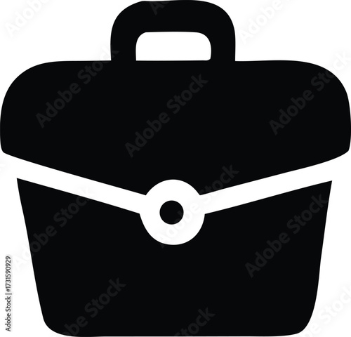Professional business briefcase icon symbol for work commute and professional document transport solutions