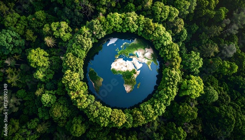Earth encircled by lush forest (2)
