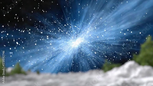 Cosmic Burst of Energy: Witness a breathtaking celestial event - a vibrant burst of energy illuminating the vast expanse of space, a mesmerizing display of cosmic power.