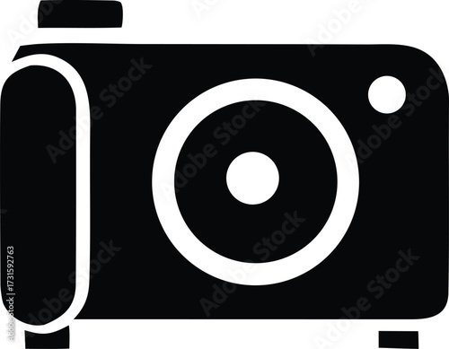 Iconic camera silhouette symbol capturing moments digital technology photography gadget recording