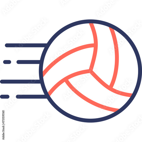 Volleyball line color icon