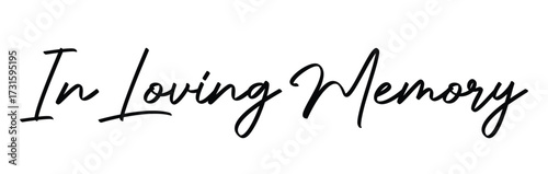 In Loving Memory, Vector Memorial text, In memory of, Rest in peace, In memory, Memorial frame, RIP, Funeral cursive calligraphy