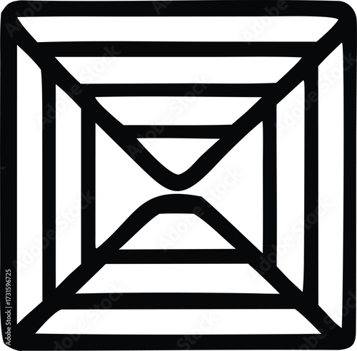 Abstract geometric pattern design a central square with internal lines creating a fascinating visual symmetry