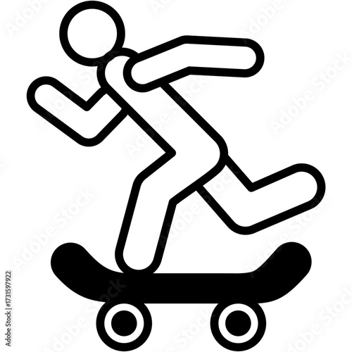 Skateboarding mixed icon