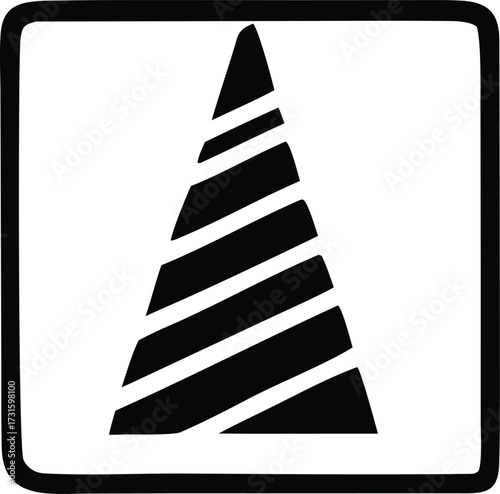 Simple stylized christmas tree icon festive holiday celebration design element for winter holidays and party themes