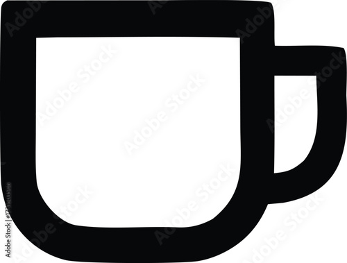 Simple silhouette of a coffee mug icon perfect for cafes restaurants beverages and drink related graphics