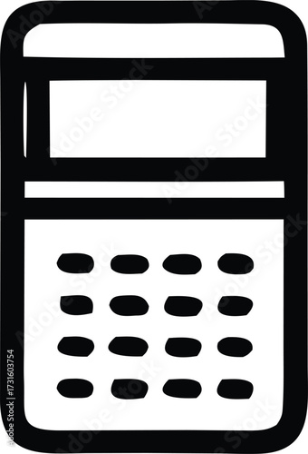 Simple calculator icon clean line art represents arithmetic and calculation tools for finance education and business