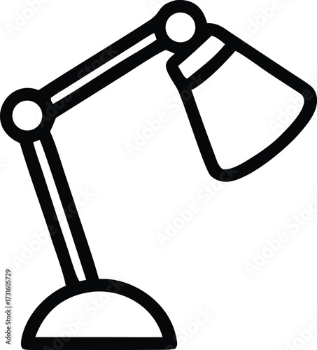 Modern desk lamp silhouette for study and workspaces simple icon representing illumination and task lighting for creative projects and office environments