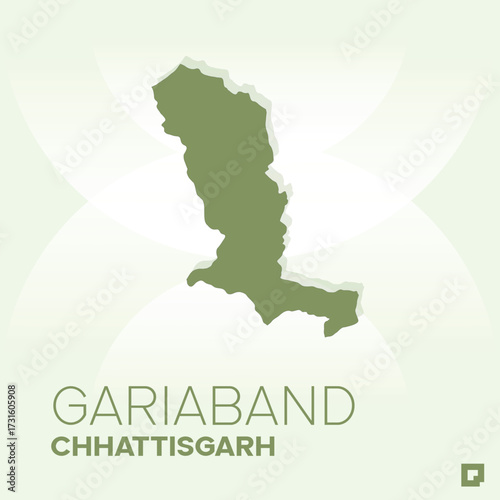Gariaband District Map, Chhattisgarh, India – Editable Vector Outline.