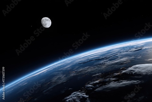 Breathtaking View of Earth from Outer Space Capturing the Stunning Blue Planet Surrounded by Stars and the Infinite Depths of the Universe