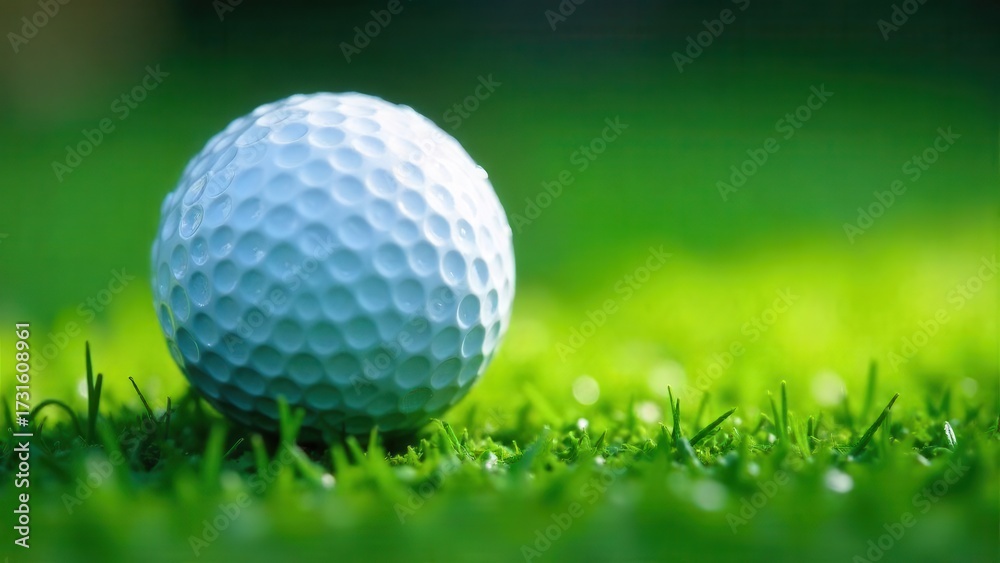 Obraz premium A Close-Up View of a Golf Ball Resting on a Lush Green Course