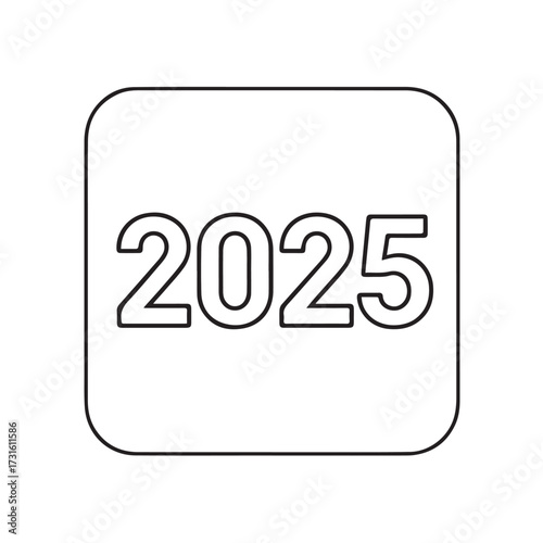 2025 Icon A Simple Outline Design for Future Planning and Year-Based Concepts