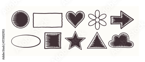 Hand-Drawn Geometric and Symbolic Shapes Collection