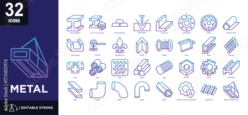 Metal Gradient icon set
