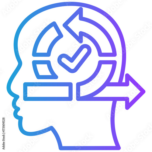 Agile Mindset line gradient icon