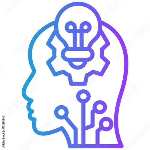 Critical Thinking line gradient icon