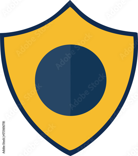 Iconic shield symbol representing security protection safety defense and assurance in a graphic design element