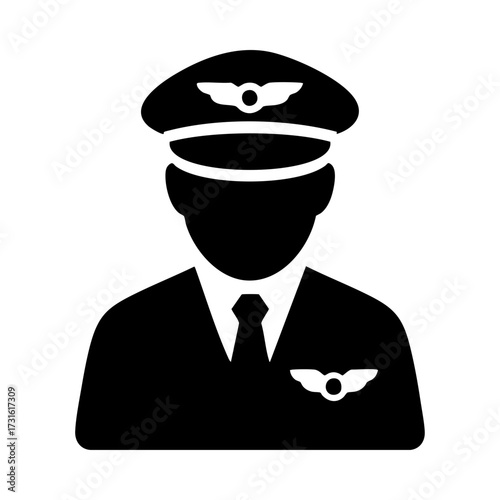 Global professions icon of commercial airline pilot