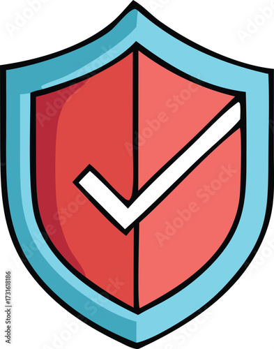 Secure shield check mark symbol representing safety protection verified approval and trustworthy assurance