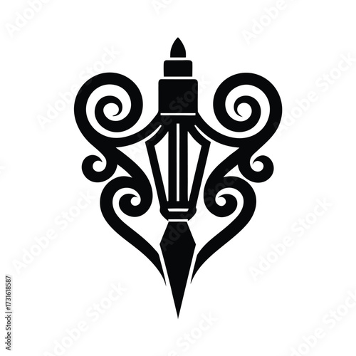 Calligraphic Tattoo Designer Icon Background