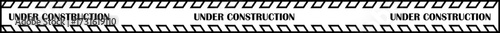 Under construction banner icon. Caution warning tape vector illustration in trendy black line style. Safety barrier stripe design for road work, building site, repair and maintenance graphic.