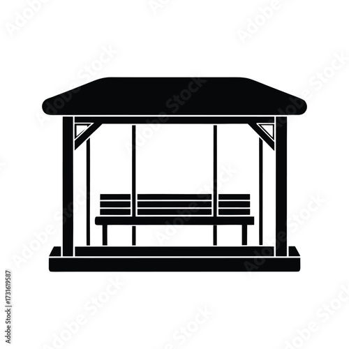 Bus Station Shelter Background Icon