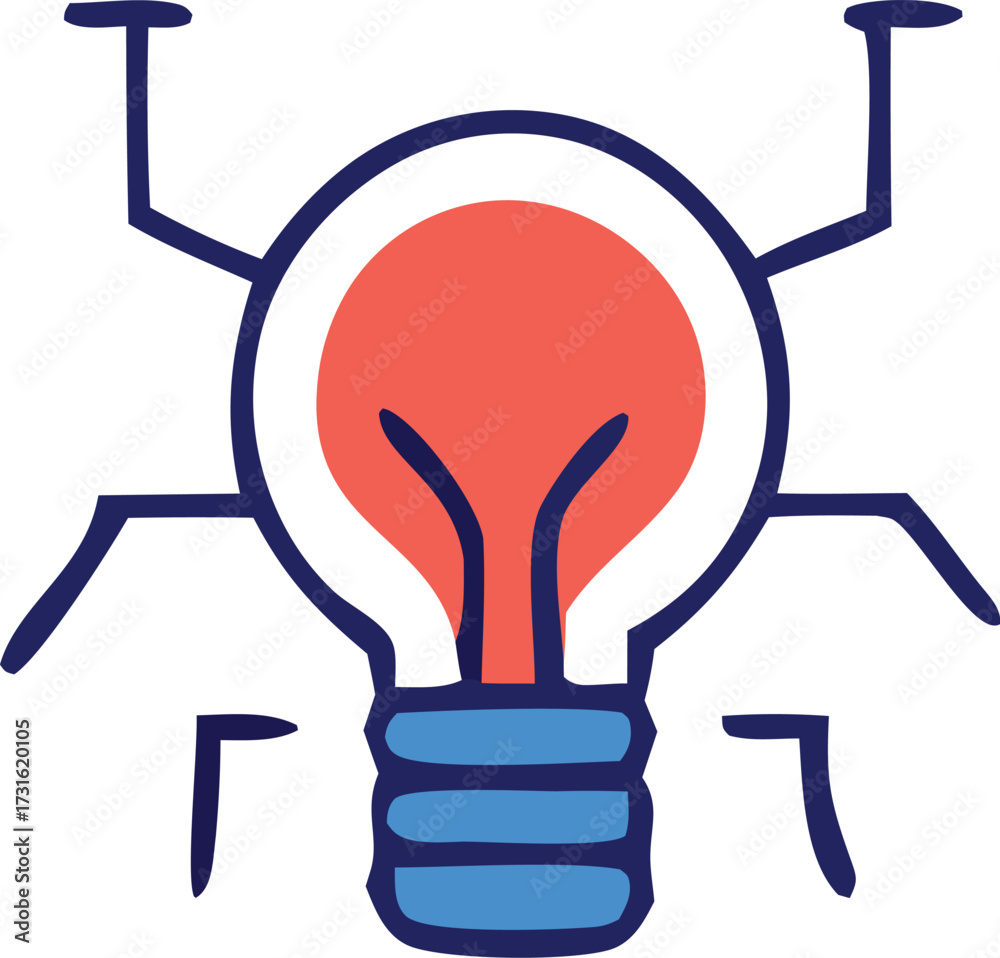 Fototapeta premium Creative idea generation lightbulb with connecting elements concept for innovation and solutions business technology