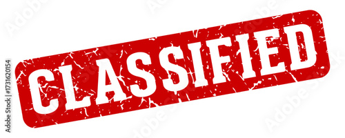 classified rectangular sign. classified stamp