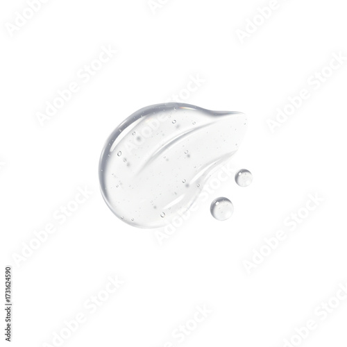 Transparent gel swatch texture on white background