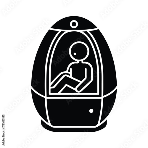Cryo Pod Sleeping Icon Illustration