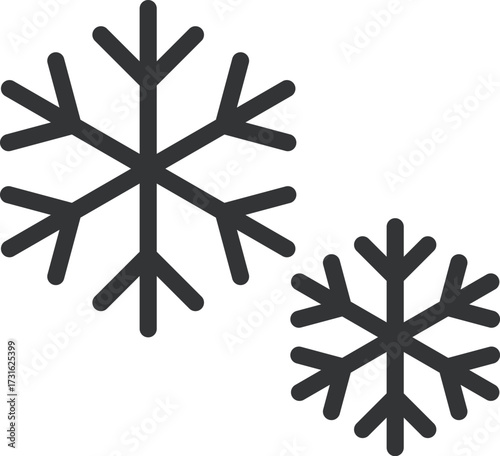 雪の結晶のアイコン（線画）のイラスト