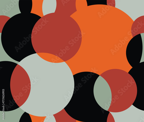 design vector art seamless pattern style image of circles lined up retro