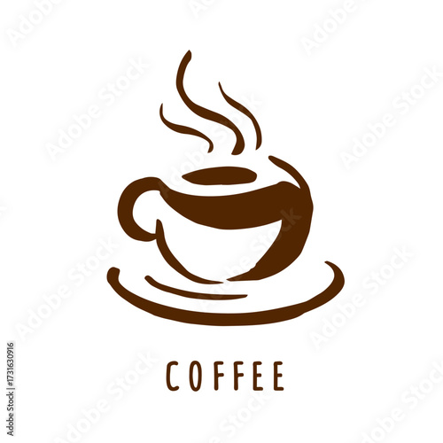 Coffee cafe logo vector ilustration line art