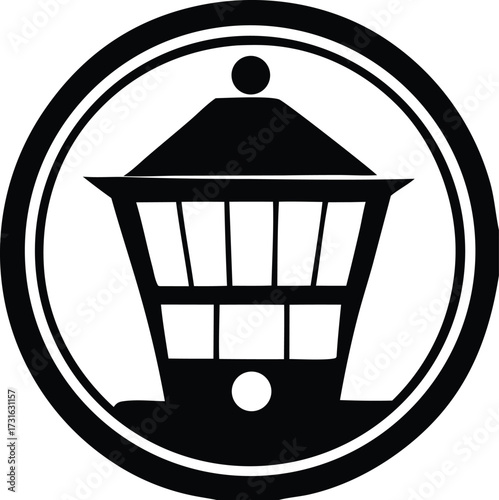 Traditional japanese lantern symbol emblem design element graphic icon vintage decorative artistic