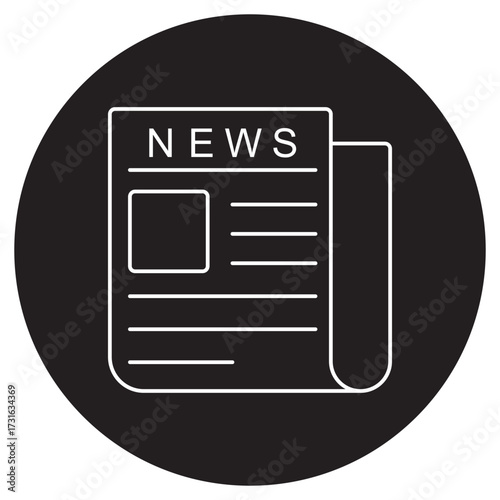 Newspaper Icon, The Power of the Press, Newspapers as Windows to the World, Shaping Opinions Through Print, The Evolution of News Reporting, vector