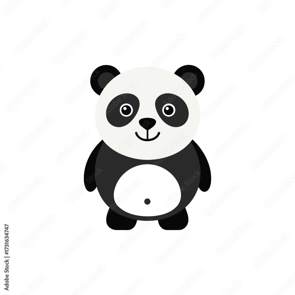 Naklejka premium Cute cartoon panda bear illustration on white background
