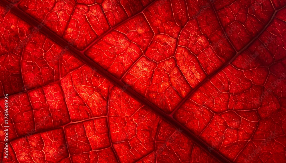 Fototapeta premium Close-up red leaf veins